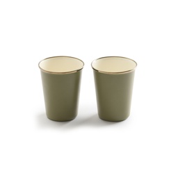[CKW-1029] Enamel 2-Tone Tall Cup Set - Olive Drab