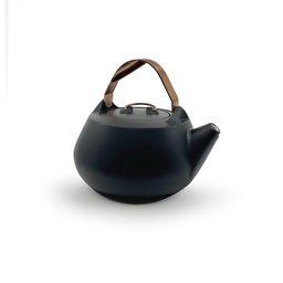 [CKW-1106] Enamel Lined Cast Iron Teapot - Vintage White