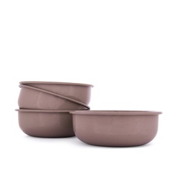 [CKW-1064] 辊轧搪瓷碗 大号 玫瑰粉 4个装(Rolled Enamelware Bowl - Dusty Rose 4-PK)