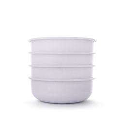 [CKW-1050] 辊轧搪瓷碗 大号 蛋壳白 4个装(Rolled Enamelware Bowl - Soft White 4-PK）