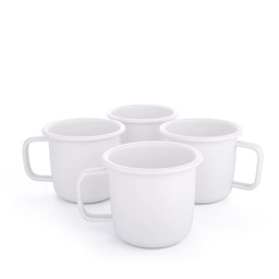 [CKW-1054] 辊轧搪瓷马克杯 蛋壳白 4个装(Rolled Enamelware Mug - Soft White 4-PK）