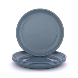 [CKW-1059] 辊轧搪瓷盘 烟熏蓝 4个装(Rolled Enamelware Plate - Smoky Blue 4-PK）