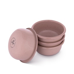 [CKW-1065] 辊轧搪瓷碗 小号 玫瑰粉 4个装(Rolled Enamelware Side Bowl - Dusty Rose 4-PK）