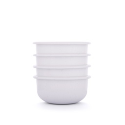 [CKW-1051] 辊轧搪瓷碗 小号 蛋壳白 4个装(Rolled Enamelware Side Bowl - Soft White 4-PK）
